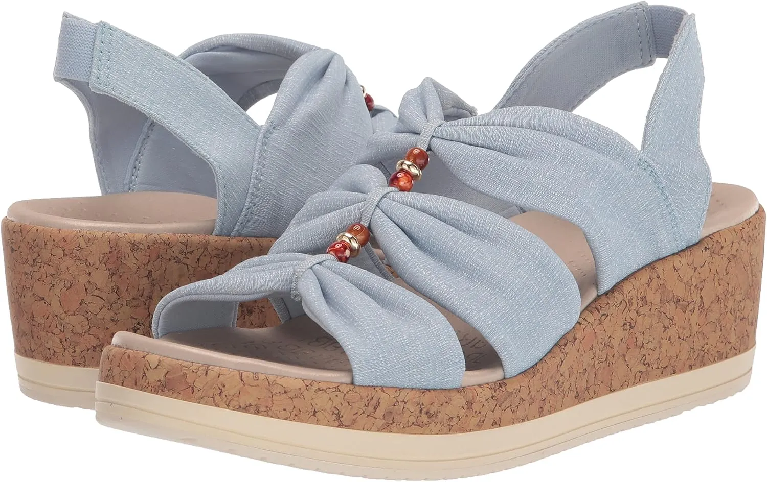 LifeStride Women's Roma Cork Wedge Beaded Sandal