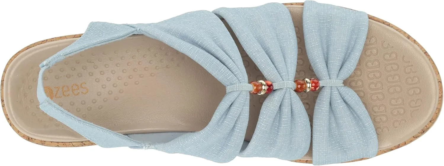 LifeStride Women's Roma Cork Wedge Beaded Sandal