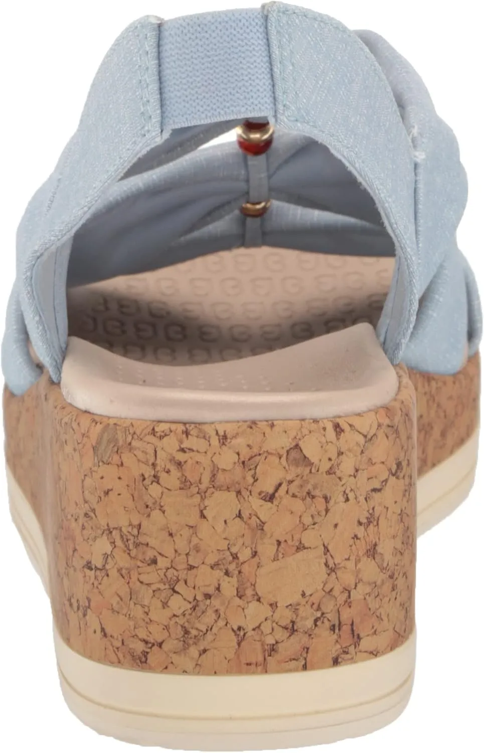 LifeStride Women's Roma Cork Wedge Beaded Sandal
