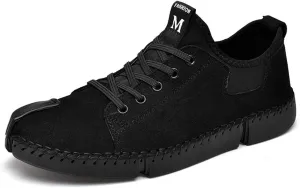 LLTMALL Men's Classic Handmade Leather Flats Leisure Lace-up Driving Shoes Skate Shoes