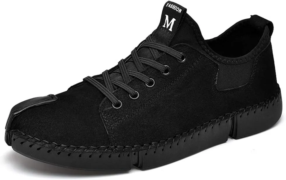LLTMALL Men's Classic Handmade Leather Flats Leisure Lace-up Driving Shoes Skate Shoes
