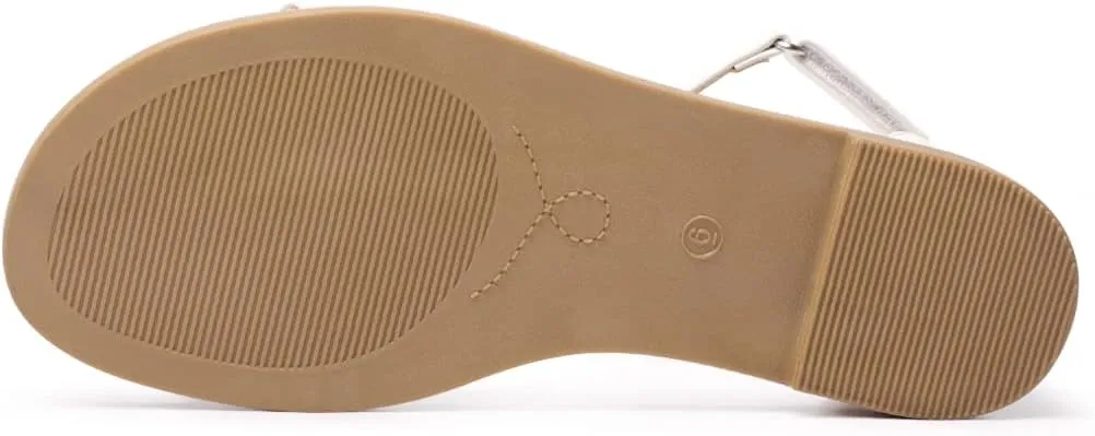LM Women's Flat Sandals Open Toe One Band Ankle Strap Sandals Casual Summer Flat Sandals