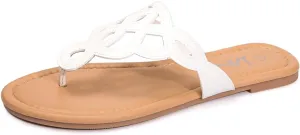 LM Women's Thong Sandals T-Strap Sandals Slip On Flat Sandals Flip Flop Casual Summer Slide Sandals