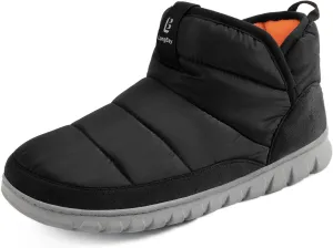LongBay Mens Bootie Slippers with Memory Foam Indoor Outdoor Warm House Shoes Sport Lounge Camping Boots