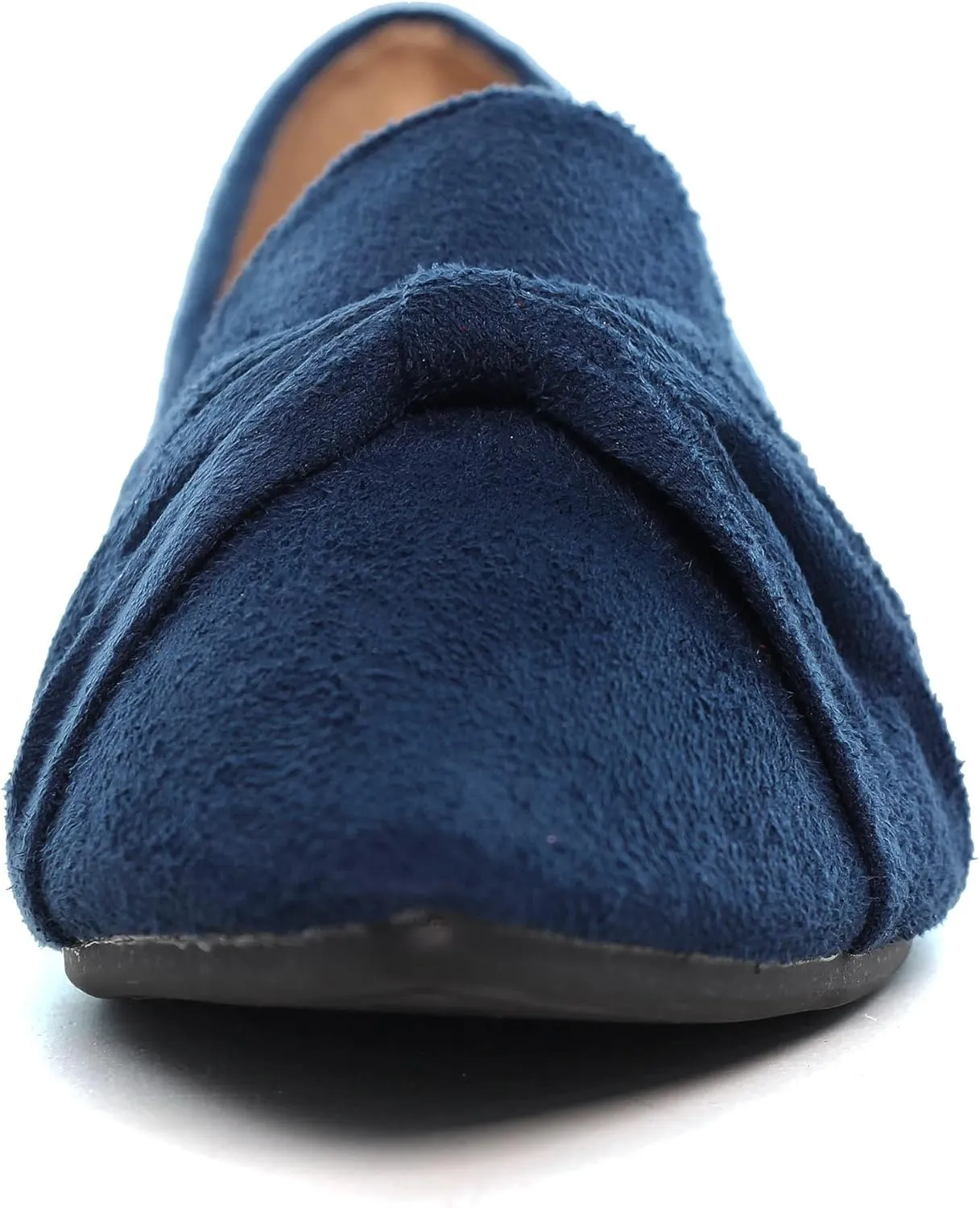 LUXINYU Women's Slip on Flats,Pointed Toe Solid Classic Ballet Dance Shoes Elegant Bow Soft Comfortable Memory Foam Suede Flat Shoes