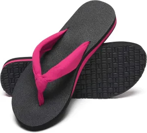 MAIITRIP Womens Comfortable Cloth Strap Flip Flops with Arch Support