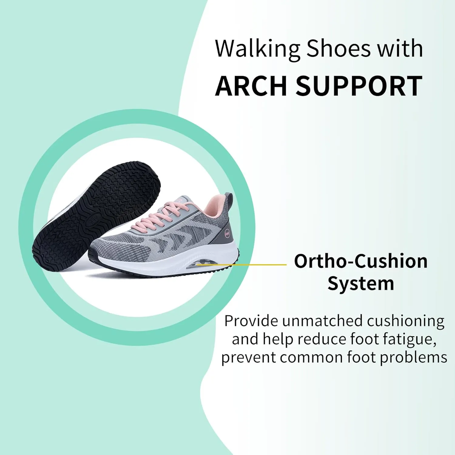 MEHOTO Womens Walking Shoes | Arch Support Tennis Shoes | Orthotic Sneakers for Plantar Fasciitis Size 5.5-11