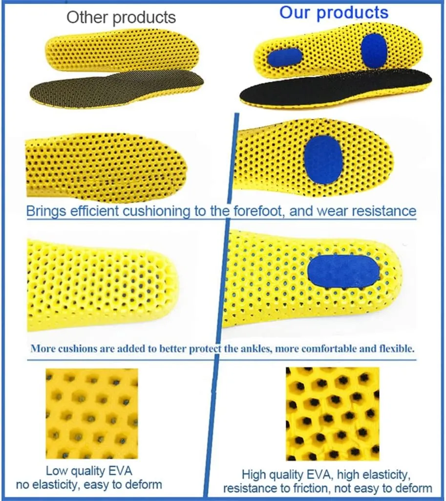 Memory Foam Insoles for Shoes Sole Mesh Deodorant Breathable Cushion Running Insoles for Feet Orthopedic Insoles(Medium)