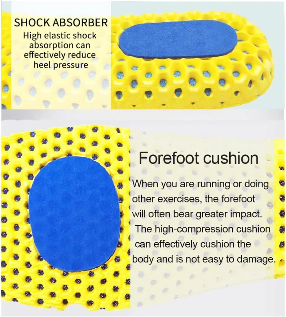 Memory Foam Insoles for Shoes Sole Mesh Deodorant Breathable Cushion Running Insoles for Feet Orthopedic Insoles(Medium)