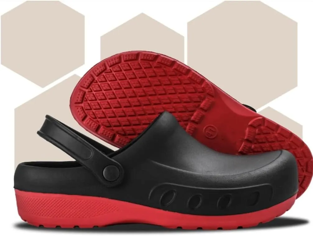Men Chef Clogs Men Kitchen Shoes Injection Shoes Anti-Slip Outsole Garden Clogs Sandal Big(White-Dinosaur Doodle4,40 Code)