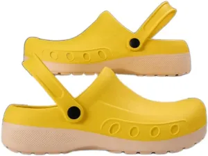 Men Chef Clogs Men Kitchen Shoes Injection Shoes Anti-Slip Outsole Garden Clogs Sandal Big(White-Dinosaur Doodle4,40 Code)