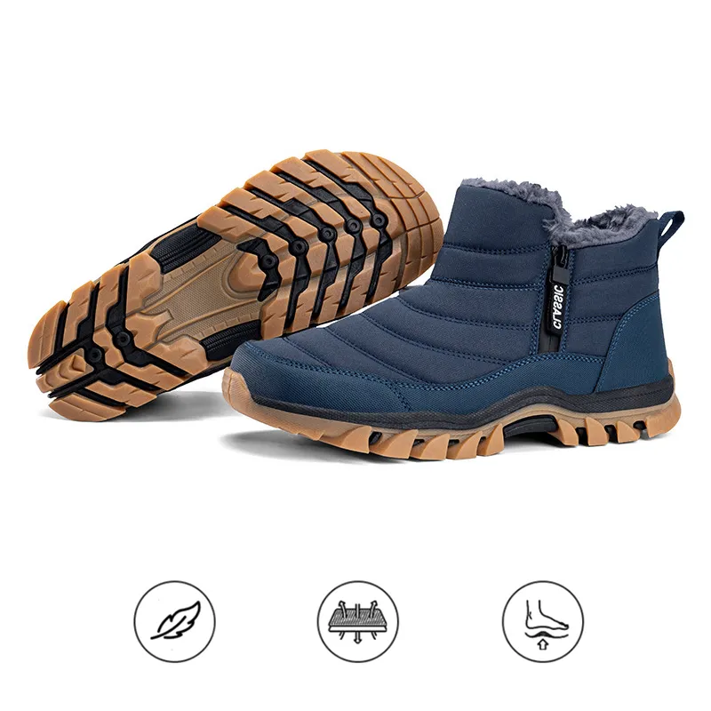 Men Warm Cotton Shoes Snow Boots Hiking Outdoor Non-slip & Waterproof Winter Shoes