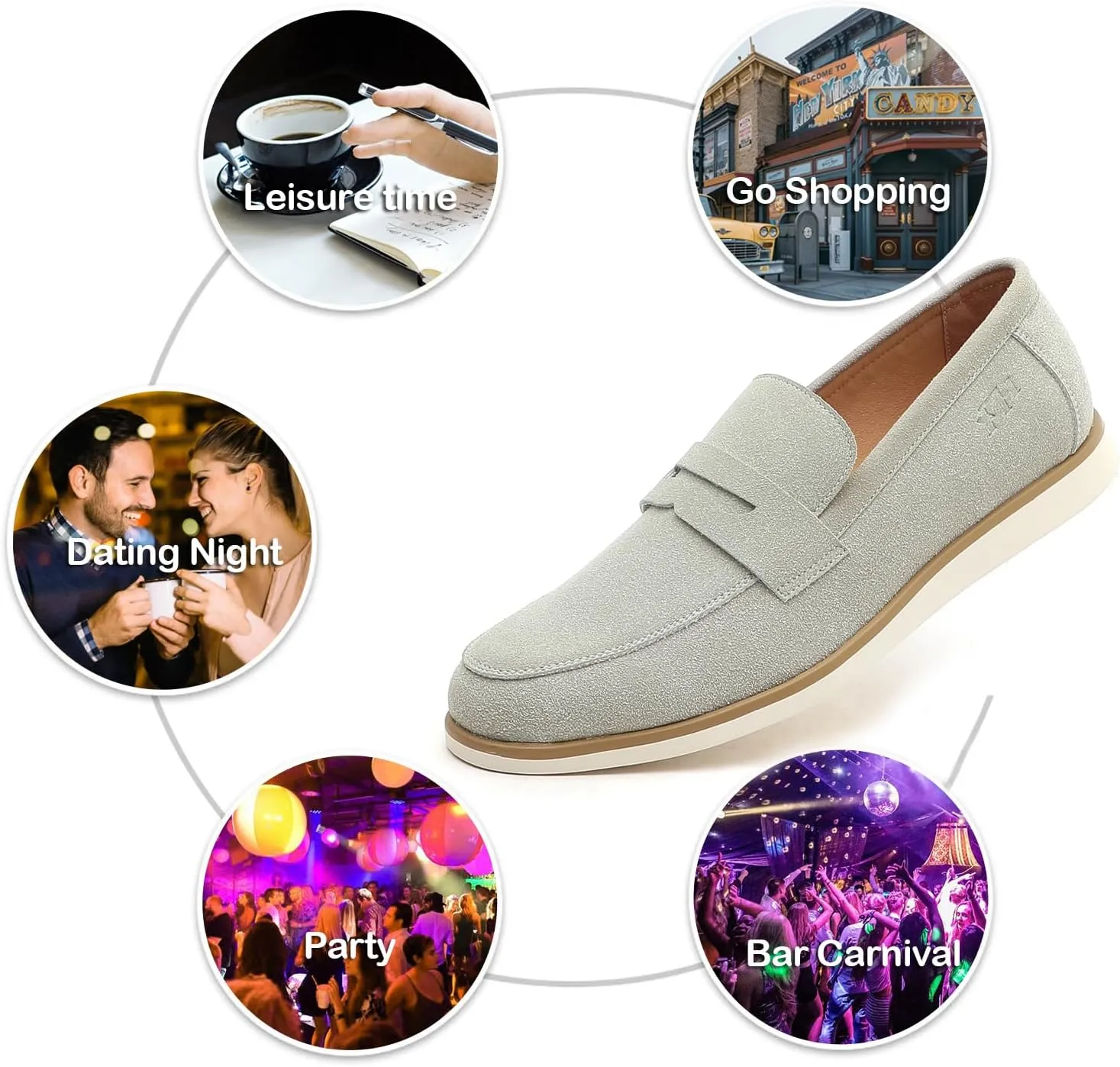 Men's Casual Loafers & Slip On Shoes Daily Commuting Comfortable Canvas Shoes Lightweight Non-Slip Walking Penny Shoes for Men