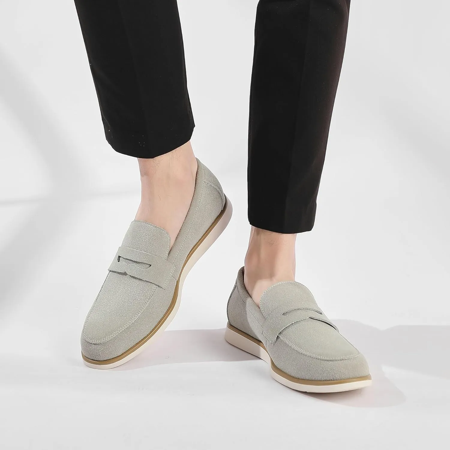 Men's Casual Loafers & Slip On Shoes Daily Commuting Comfortable Canvas Shoes Lightweight Non-Slip Walking Penny Shoes for Men