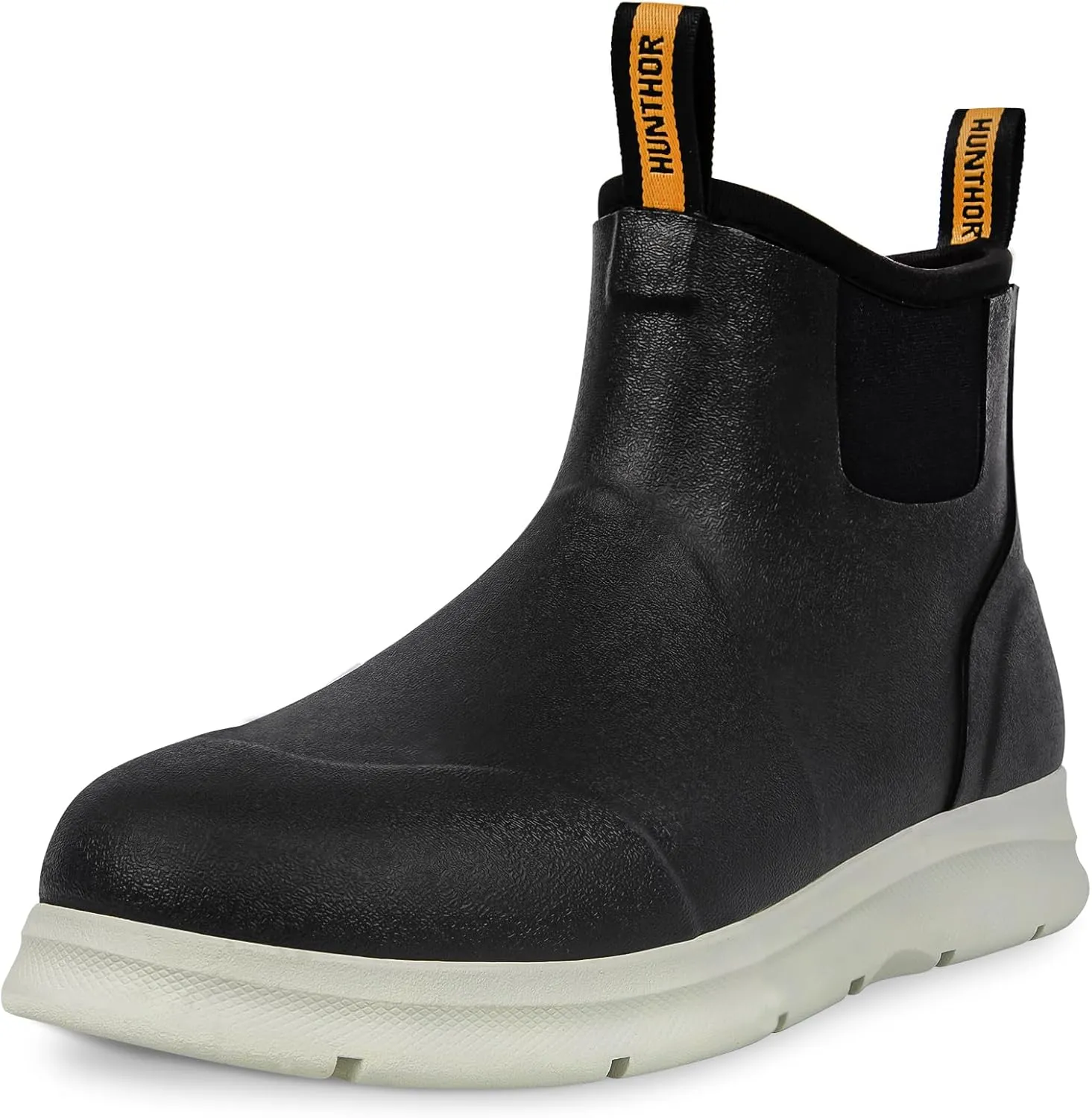 Men's Deck Boots, Lightweight Waterproof Fishing Rain Boots, Anti-Slip Rubber Shoes with Breathable 3mm Neoprene Lining Fishing, Boating, Size 7-14