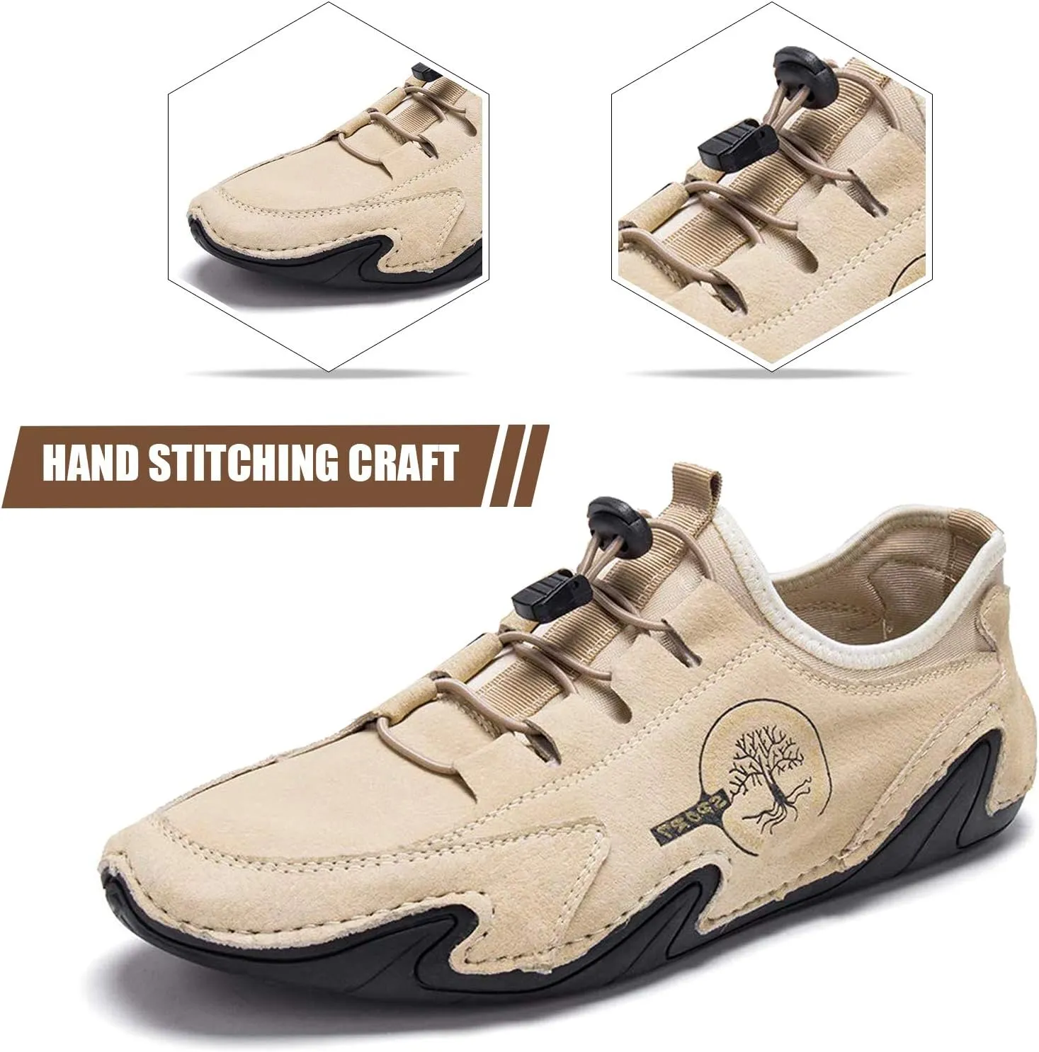 Mens Driving Loafers Shoes Casual Shoes Slip On Flat Loafers Boat Shoes Moccasins Lightweight Soft Comfort Lace up Oxford Walking Shoe for Work Office Dress Outdoor Slippers Hand Stitching Ankle Boots