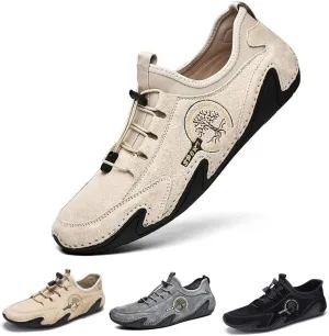 Mens Driving Loafers Shoes Casual Shoes Slip On Flat Loafers Boat Shoes Moccasins Lightweight Soft Comfort Lace up Oxford Walking Shoe for Work Office Dress Outdoor Slippers Hand Stitching Ankle Boots