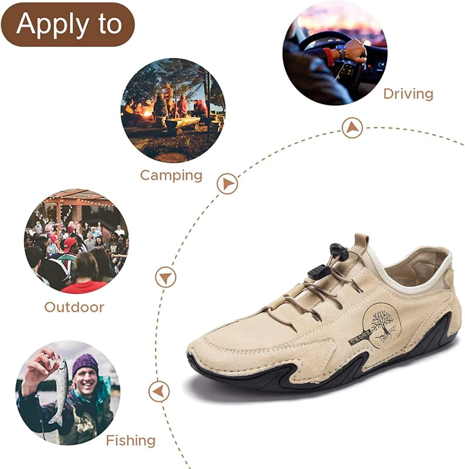 Mens Driving Loafers Shoes Casual Shoes Slip On Flat Loafers Boat Shoes Moccasins Lightweight Soft Comfort Lace up Oxford Walking Shoe for Work Office Dress Outdoor Slippers Hand Stitching Ankle Boots