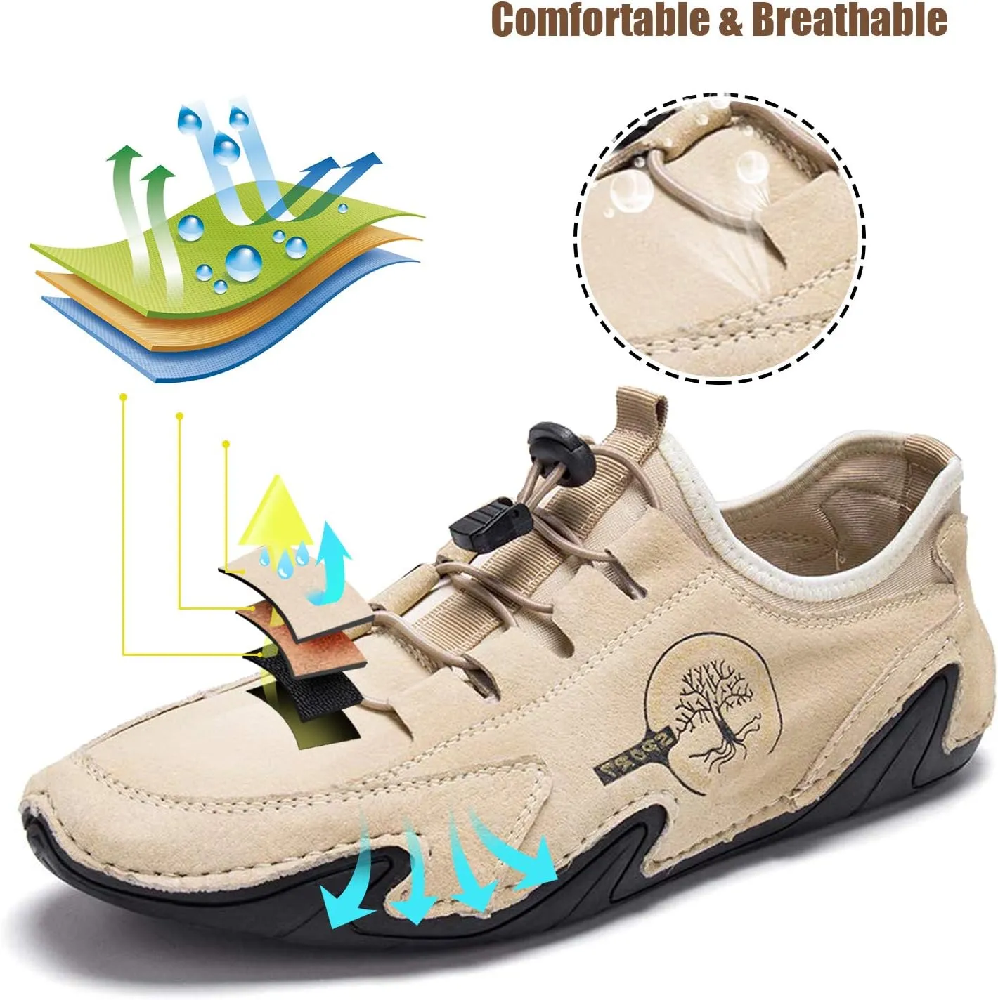 Mens Driving Loafers Shoes Casual Shoes Slip On Flat Loafers Boat Shoes Moccasins Lightweight Soft Comfort Lace up Oxford Walking Shoe for Work Office Dress Outdoor Slippers Hand Stitching Ankle Boots