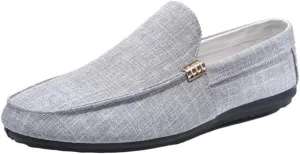 Mens Loafers Round Toe Moccasins Shoes Cloth Loafer Shoes Slip Resistant Flexible Lightweight Prom Outdoor Slip-on