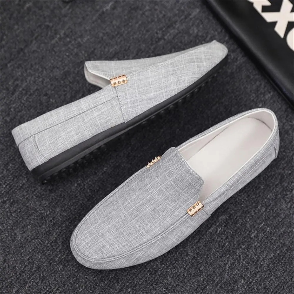 Mens Loafers Round Toe Moccasins Shoes Cloth Loafer Shoes Slip Resistant Flexible Lightweight Prom Outdoor Slip-on