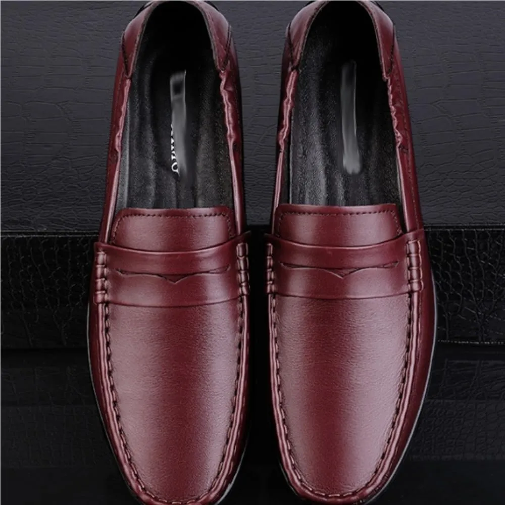 Men's Loafers Shoes Vegan Resistant Lightweight Fashion Party Slip On Leather Stitching Details Loafers