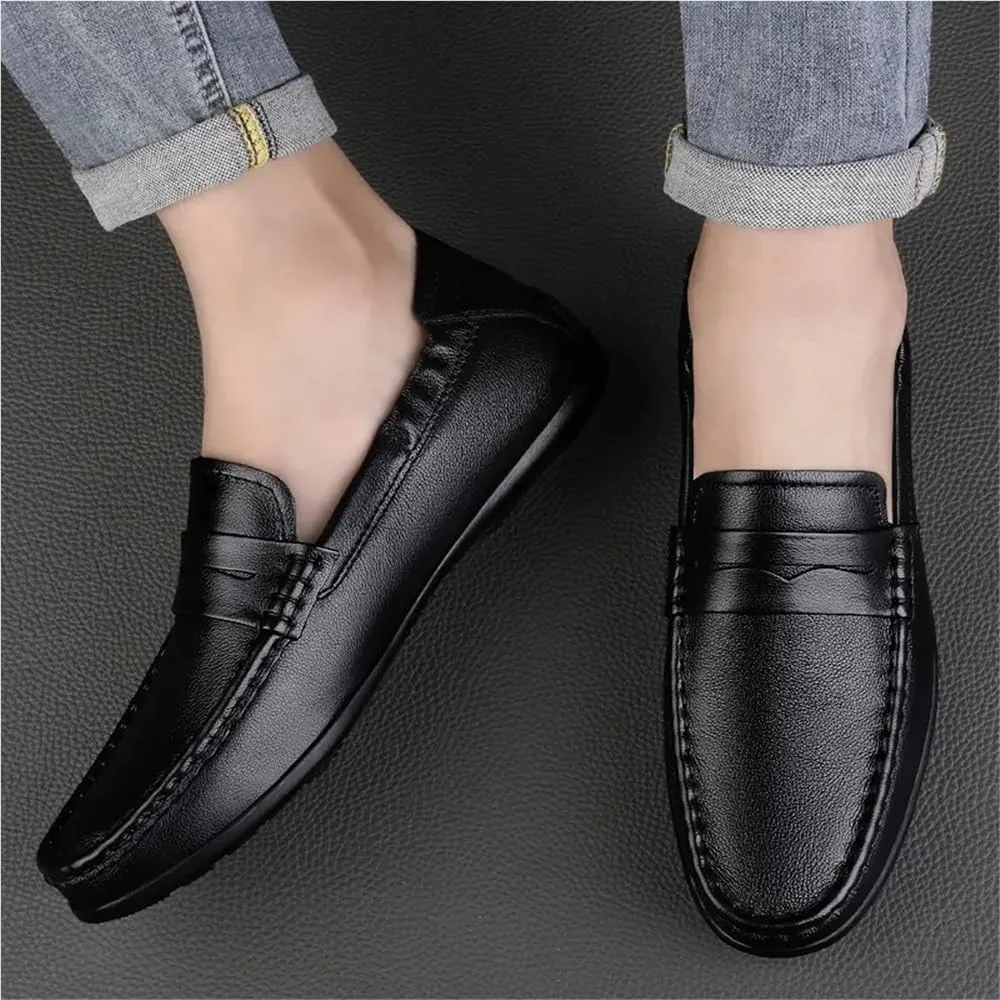 Men's Loafers Shoes Vegan Resistant Lightweight Fashion Party Slip On Leather Stitching Details Loafers