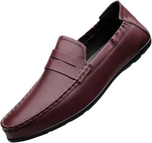 Men's Loafers Shoes Vegan Resistant Lightweight Fashion Party Slip On Leather Stitching Details Loafers