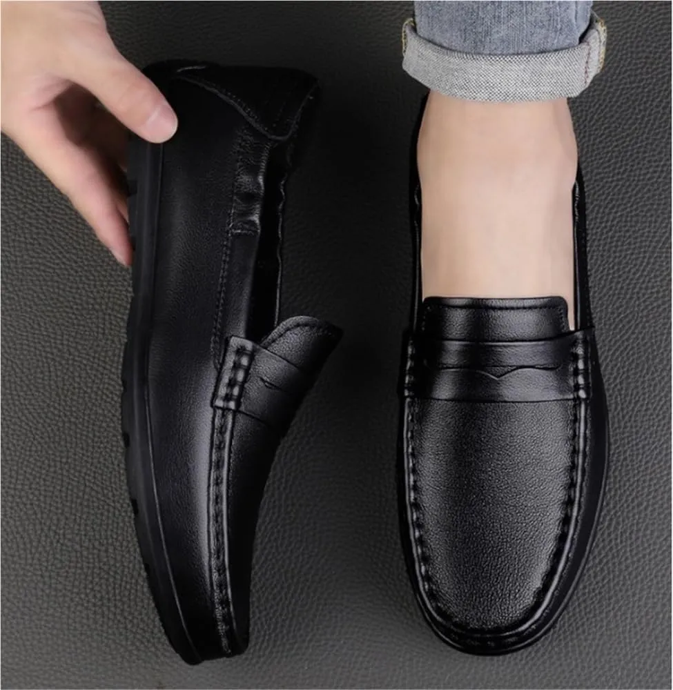 Men's Loafers Shoes Vegan Resistant Lightweight Fashion Party Slip On Leather Stitching Details Loafers