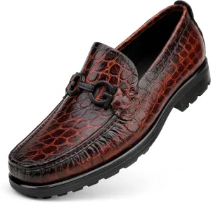 Mens Luxury Leather Penny Loafer, Fashion Comfort Dress Shoes Classical Handmade Slip on Loafer Shoes for Men