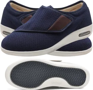 Men's Orthopedic Knit Sneakers with 3 Pairs Insoles Replacement for Elderly Swollen Feet Lightweight Loafer Slip On Boat Wide Fit Trainers Men