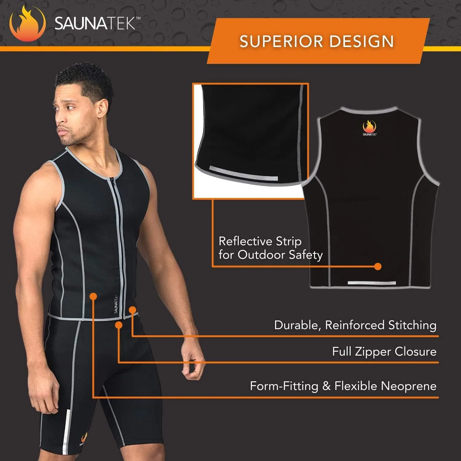 Men's Sauna Sweat Suit Vest for Exercise and Heat Training, Neoprene