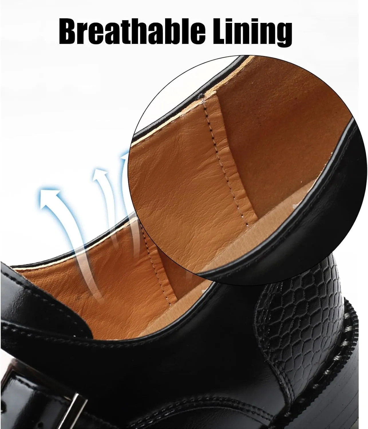 Men's Single Monk Strap Loafers Cap Toe Slip On Comfort Fashion Business Wedding Dress Leather Shoes