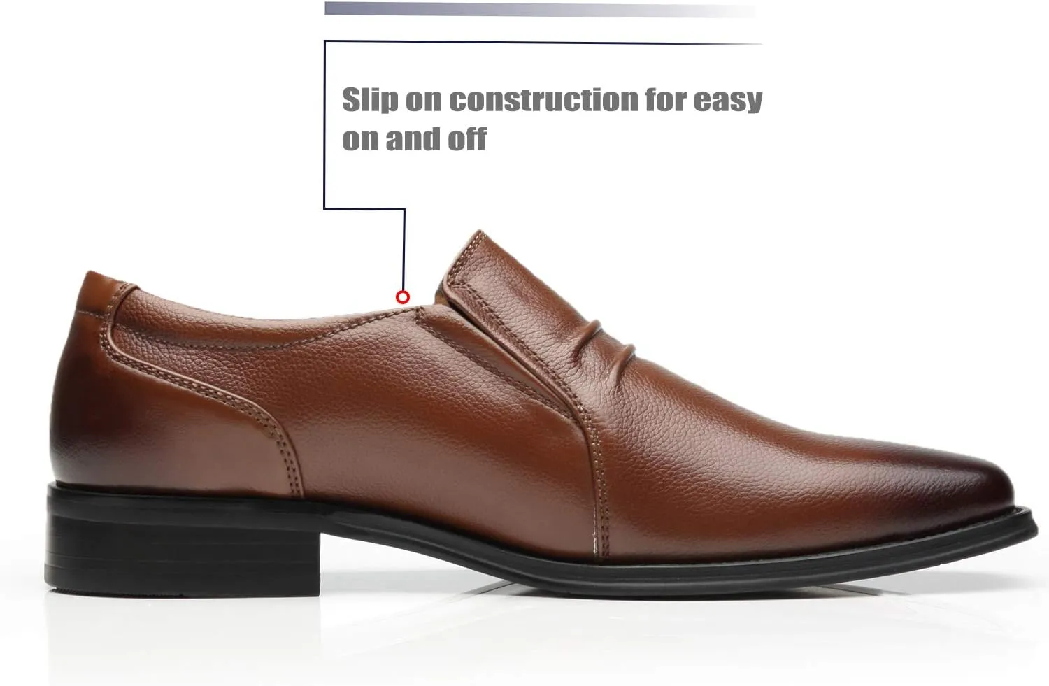 Men's Slip On Loafers Business Casual Comfortable Classic Leather Dress Shoes for Men