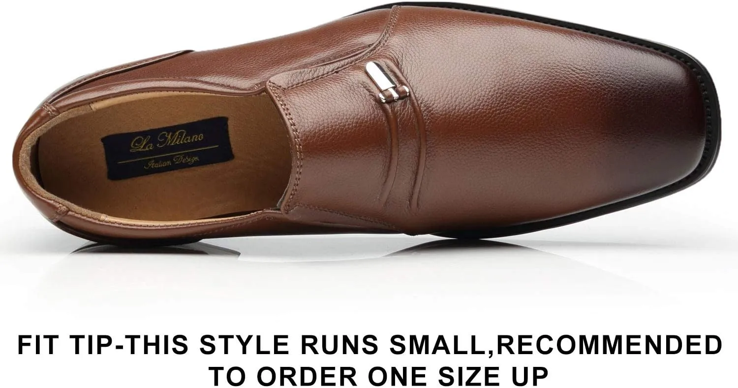 Men's Slip On Loafers Business Casual Comfortable Classic Leather Dress Shoes for Men