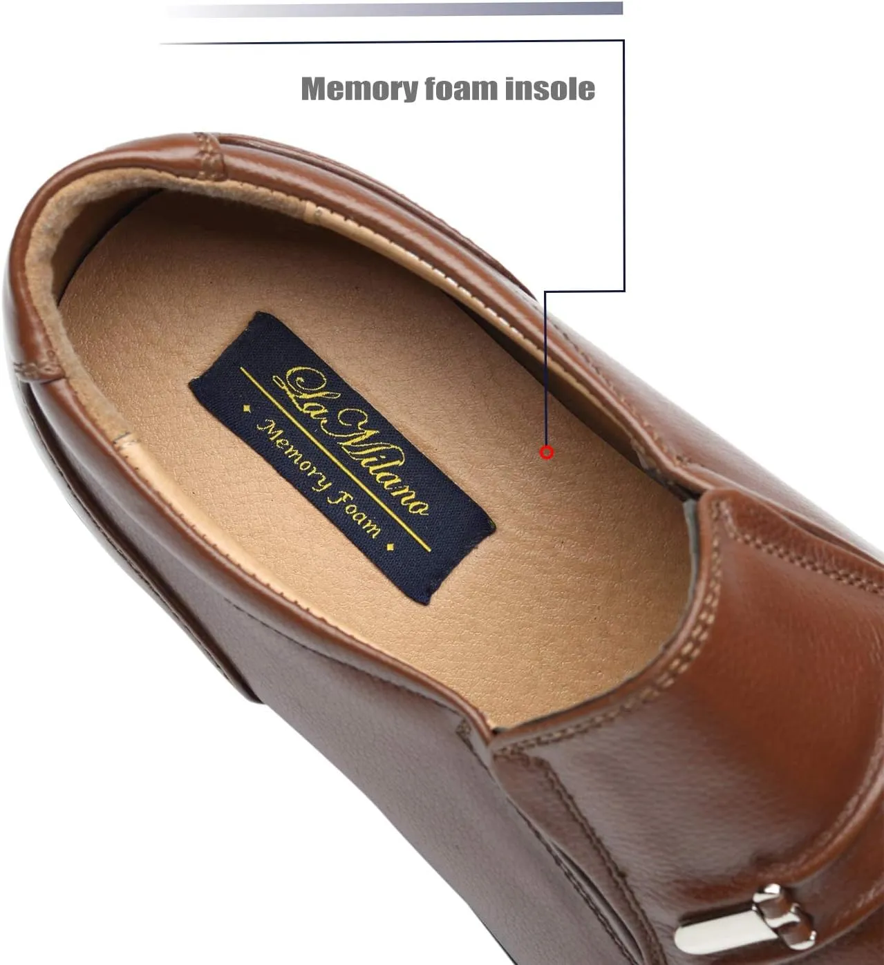 Men's Slip On Loafers Business Casual Comfortable Classic Leather Dress Shoes for Men