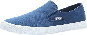 Mens Slip On Sneakers Lightweight Breathable Non-Slip Walking Shoes Comfortable Canvas Sneaker for Work, Running，Walking，Business
