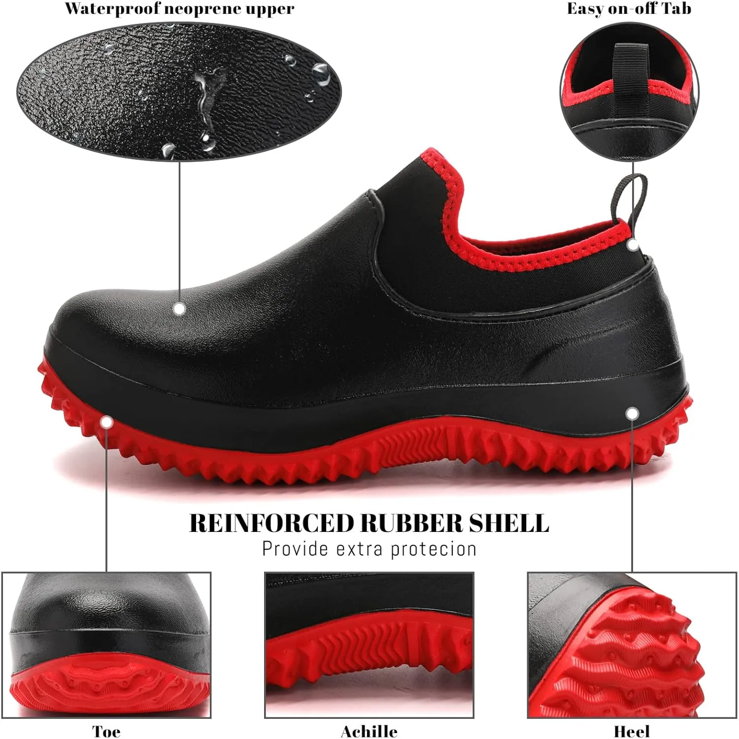 Men’s Waterproof Rain Boots Women’s Rubber Garden Shoes Neoprene Hunting Boot