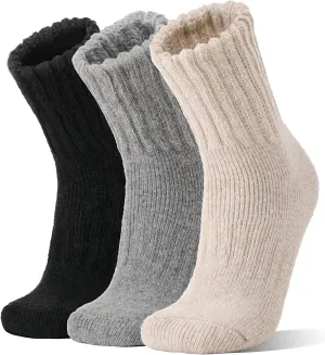 Merino Wool Boot Socks Thermal Winter Warm Thick Cozy Hiking Socks for Men Women 3 Pairs