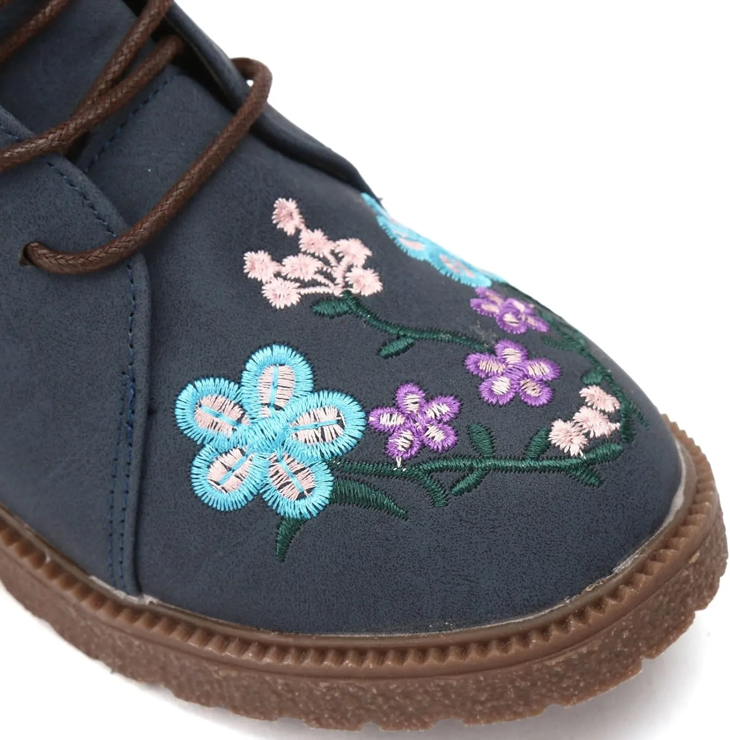 Mid Calf Boots for Women Retro Printed Embroidered Women's Heel Monochrome Fashion Short Boots Non Statement Boots Women