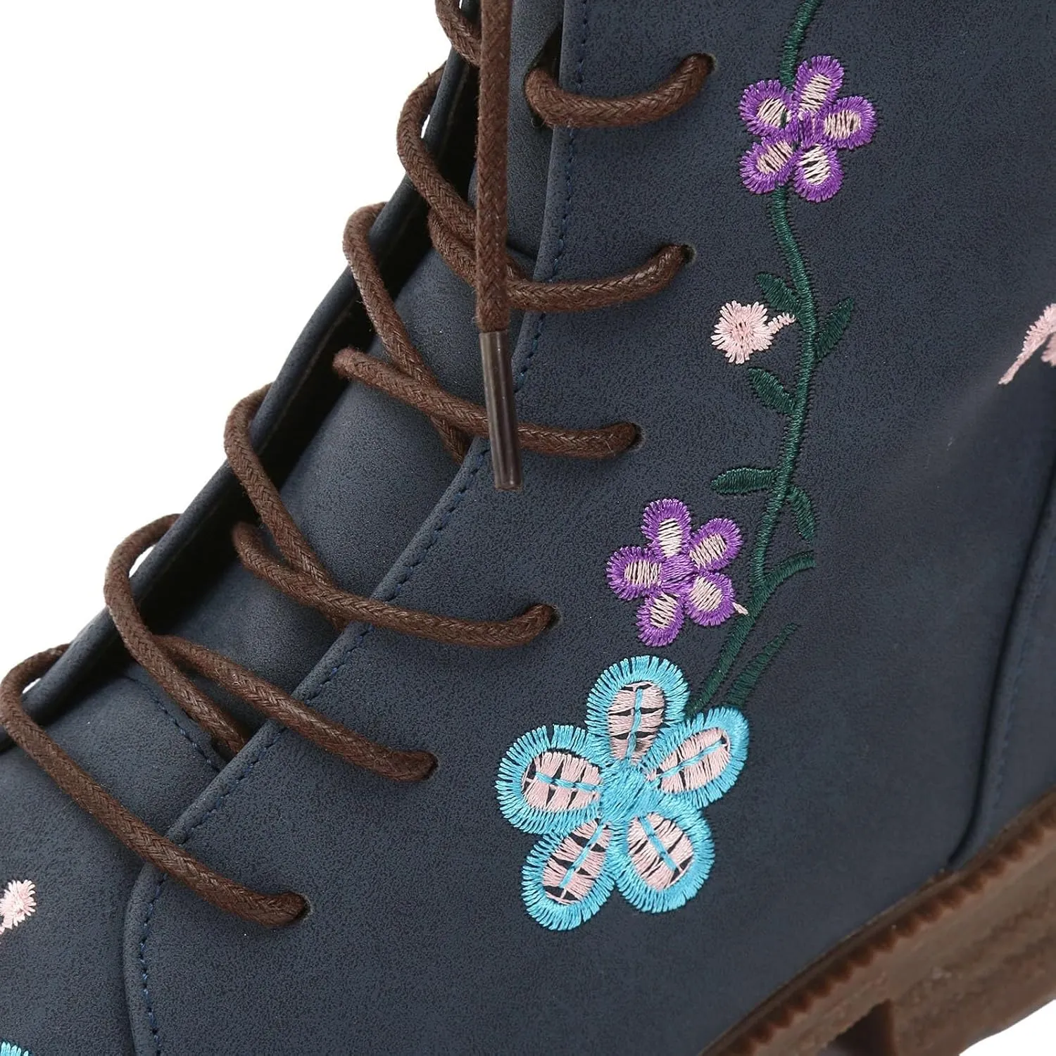 Mid Calf Boots for Women Retro Printed Embroidered Women's Heel Monochrome Fashion Short Boots Non Statement Boots Women