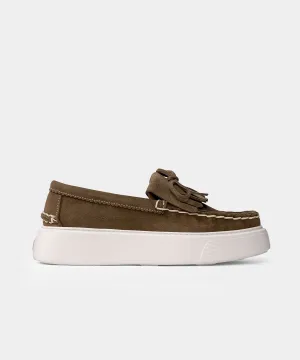 Mika Loafer Olive Green Suede (W)