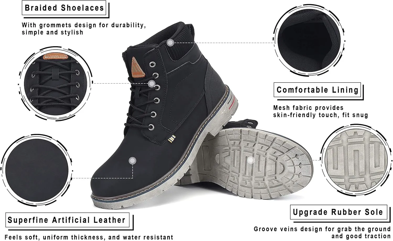 Mishansha Men's Women's Mid Hiking Boots Outdoor Water Resistant Non-Slip Casual Boot