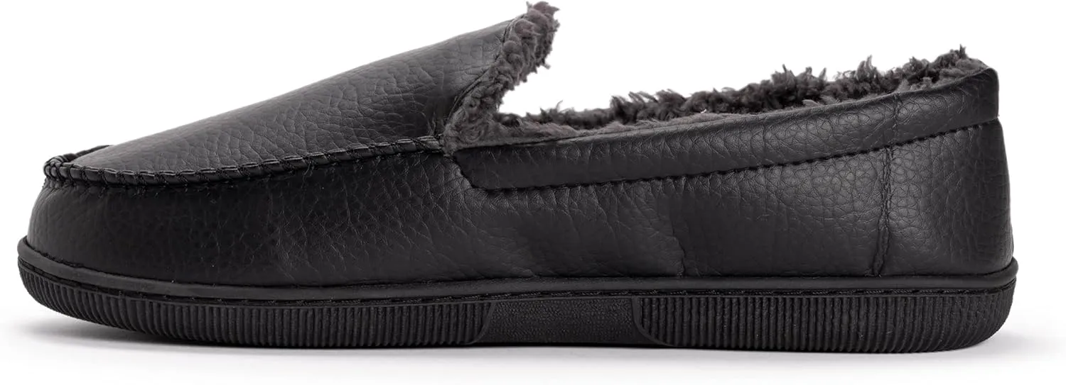 Muk Luks Men's Moccasin-Black Slip-On Loafer