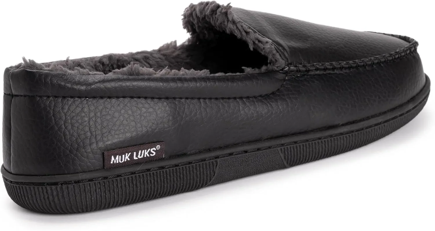 Muk Luks Men's Moccasin-Black Slip-On Loafer