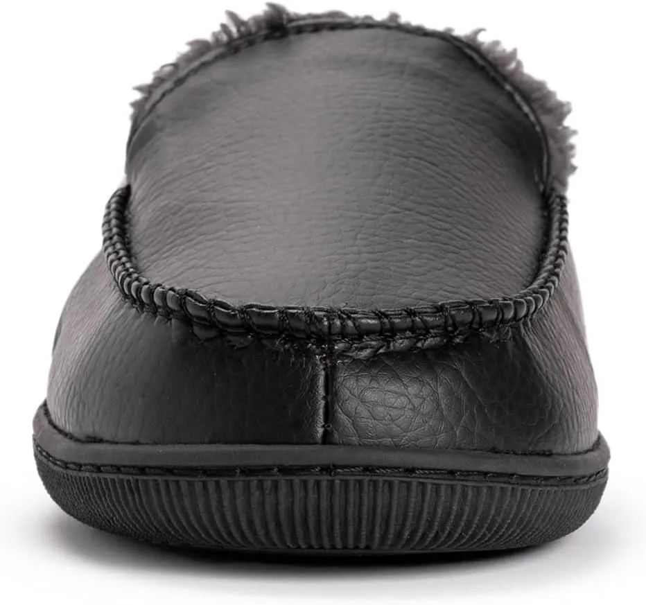 Muk Luks Men's Moccasin-Black Slip-On Loafer
