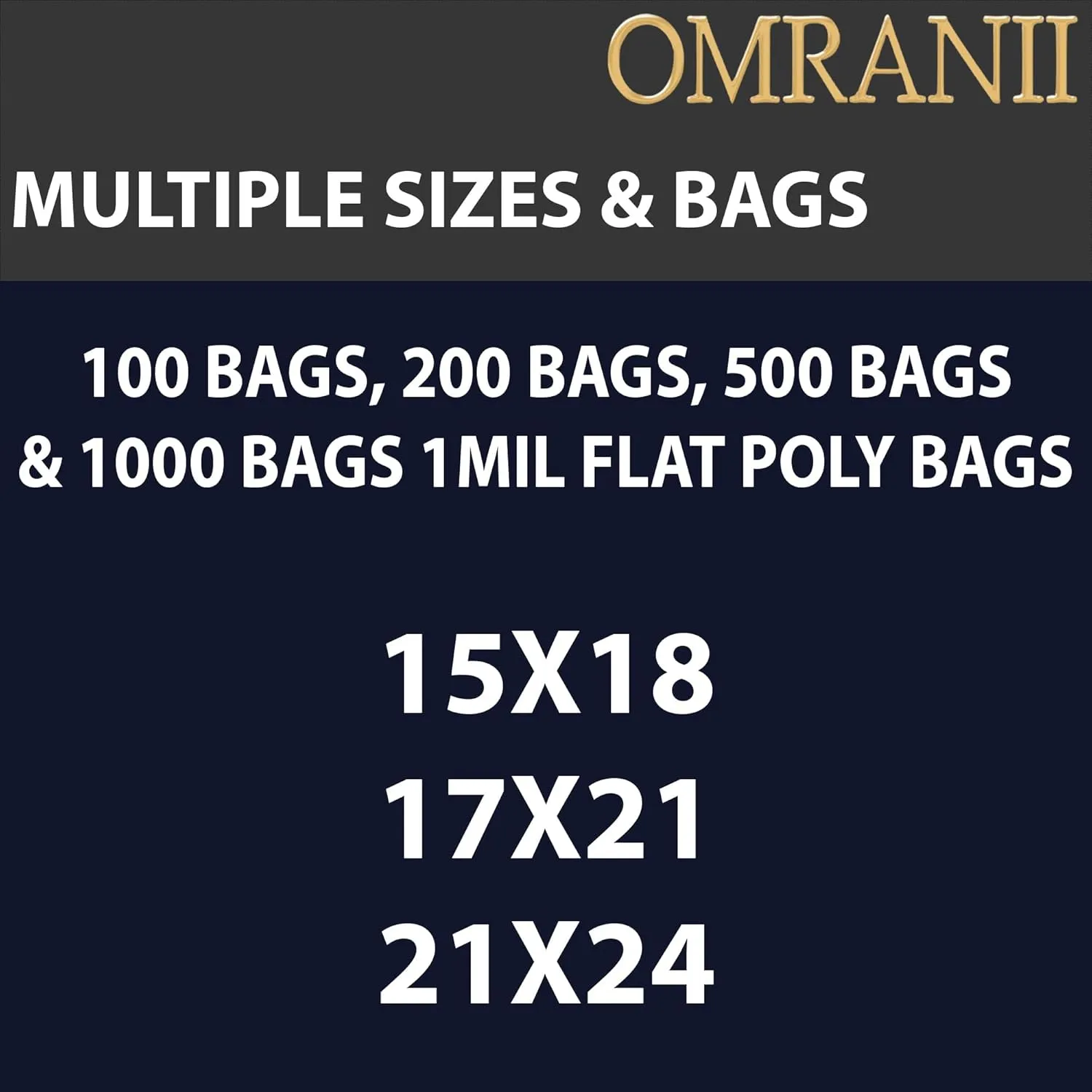 Multiple Sizes Clear Flat Poly Bags, 1Mil 21" X 24" & 100 Bags | Low-Density Polyethylene (LDPE), Flat Open Top Plastic Packaging Packing | Flexible and Durable Plastic Bags