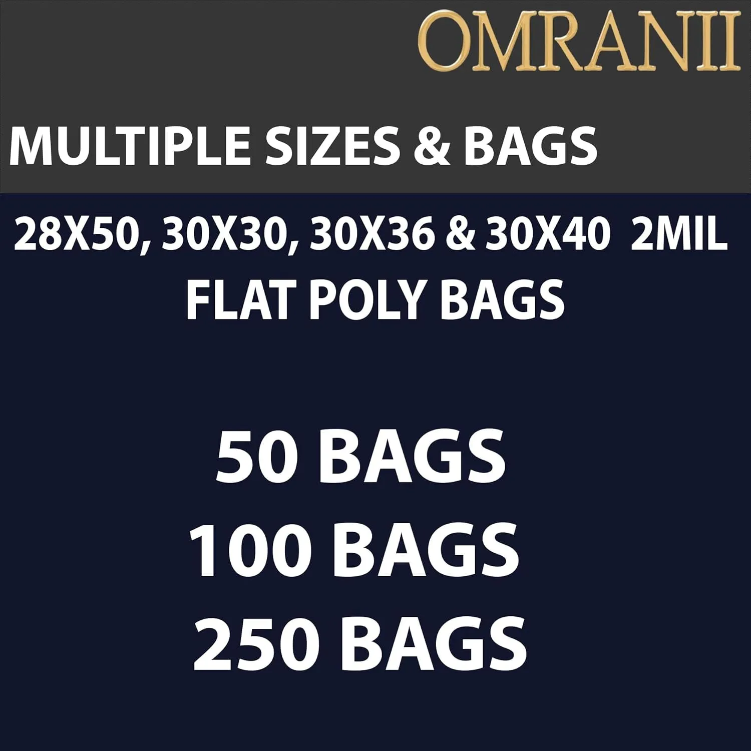 Multiple Sizes Clear Flat Poly Bags, 2Mil 30" X 36" & 50 Bags | Low-Density Polyethylene (LDPE), Flat Open Top Plastic Packaging Packing | Flexible and Durable Plastic Bags
