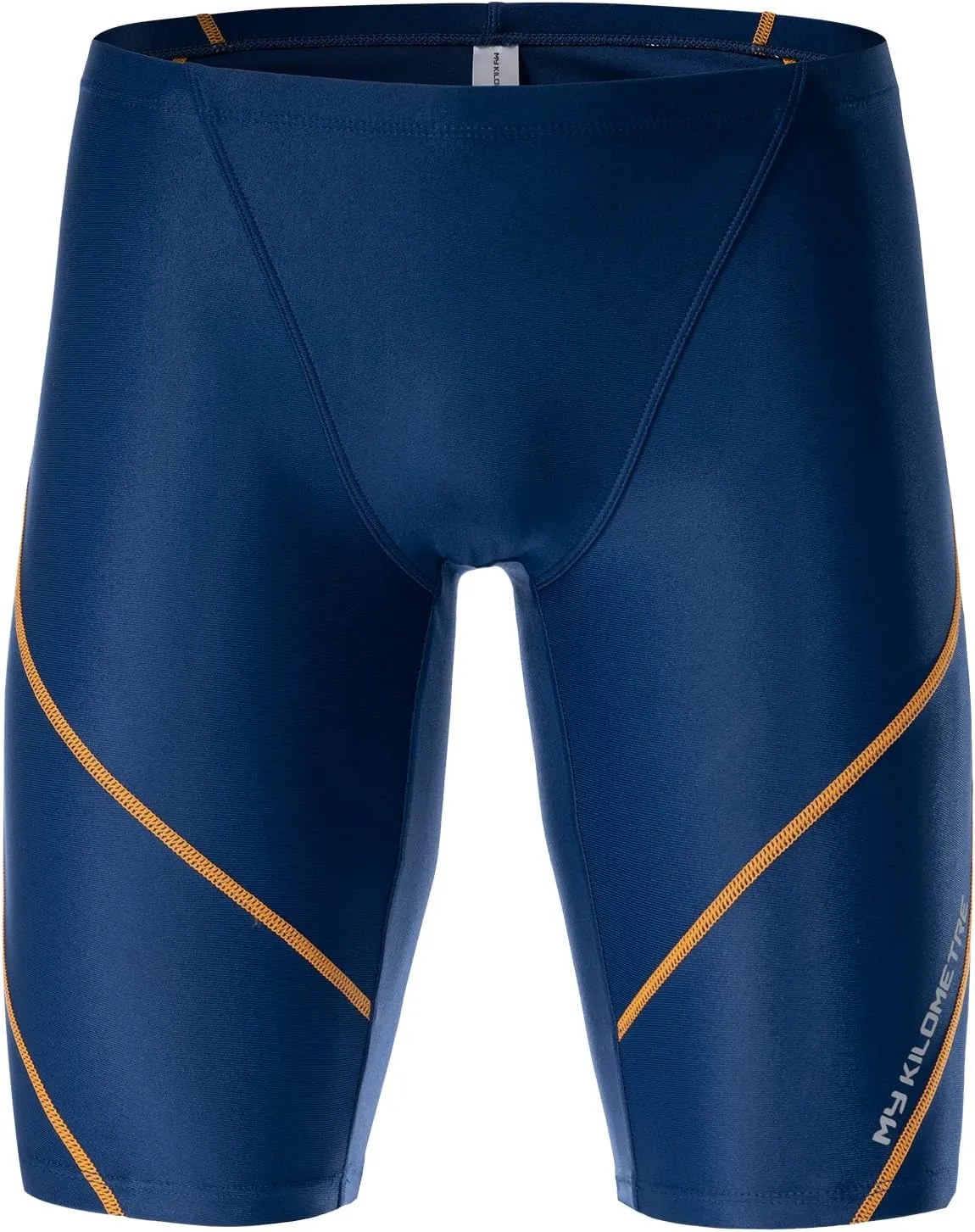 MY KILOMETRE Men's Swimsuit Jammer Solid Swim Jammers Endurance Long Racing Training Swimsuit