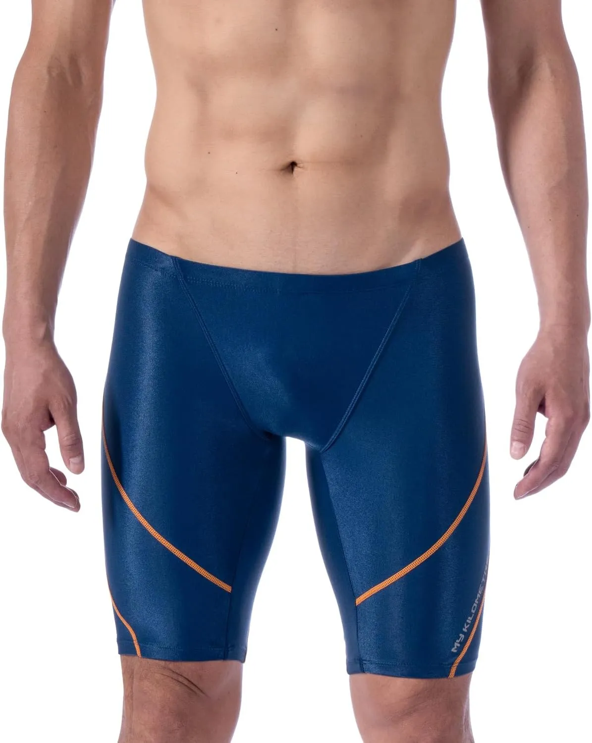 MY KILOMETRE Men's Swimsuit Jammer Solid Swim Jammers Endurance Long Racing Training Swimsuit